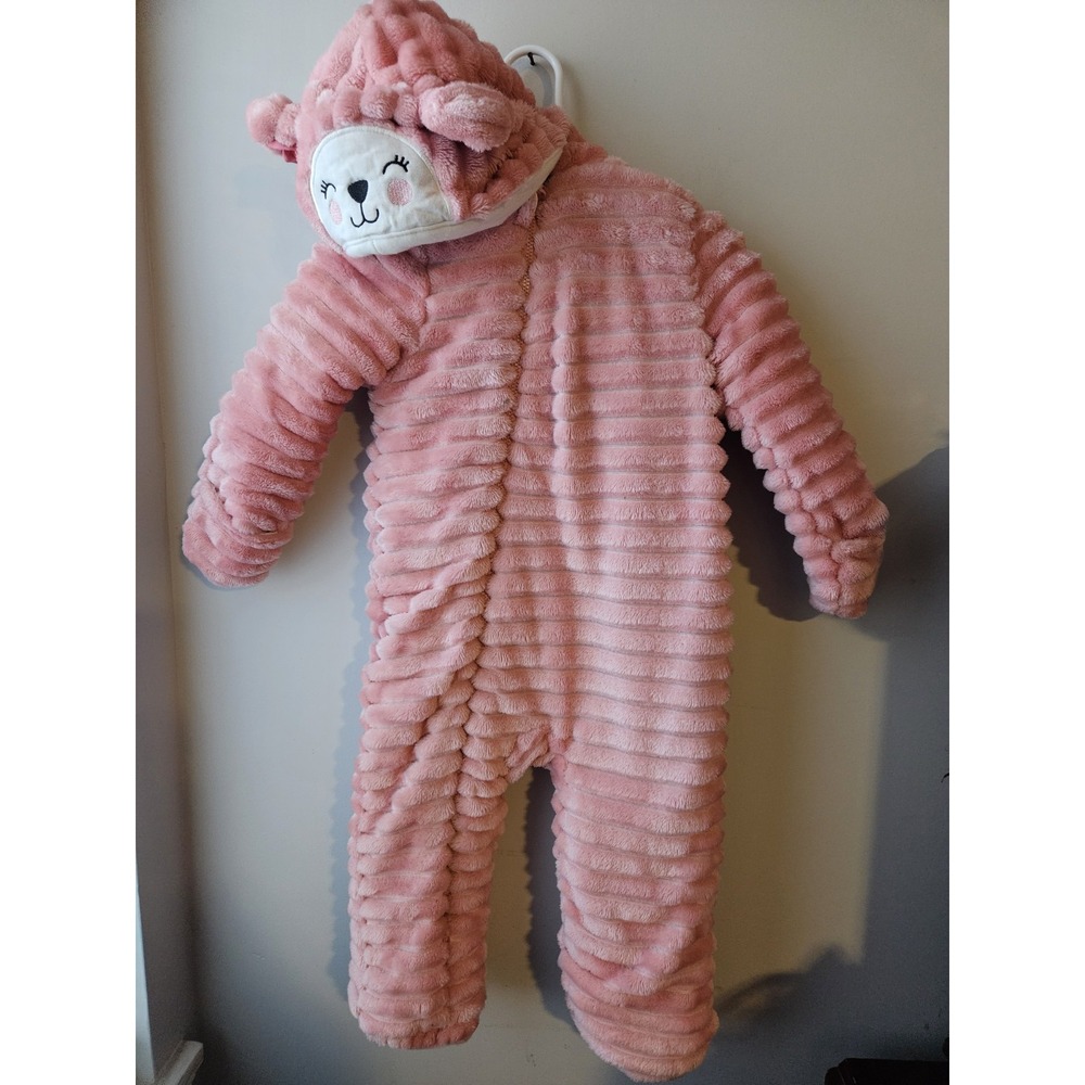Adorable Koala Baby 1-Piece Pink Plush Hooded Pram Suit/Jumper-Size 18-24 Months